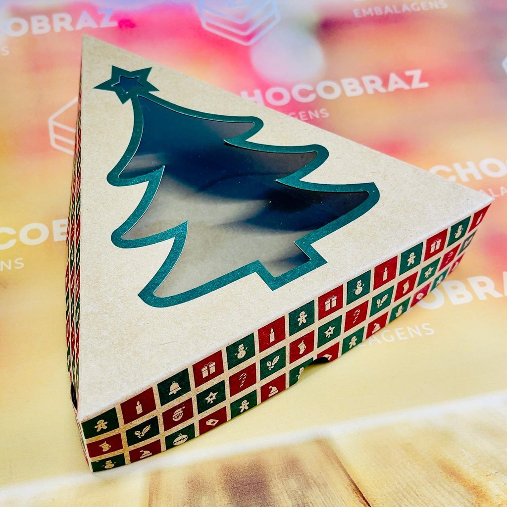 5 CAIXA 06 DOCES C/ VISOR ARVORE NATAL KRAFT ID5074 (NATAL IDEIA 2025) (CHOCO)