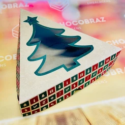 5 CAIXA 06 DOCES C/ VISOR ARVORE NATAL KRAFT ID5074 (NATAL IDEIA 2025) (CHOCO)