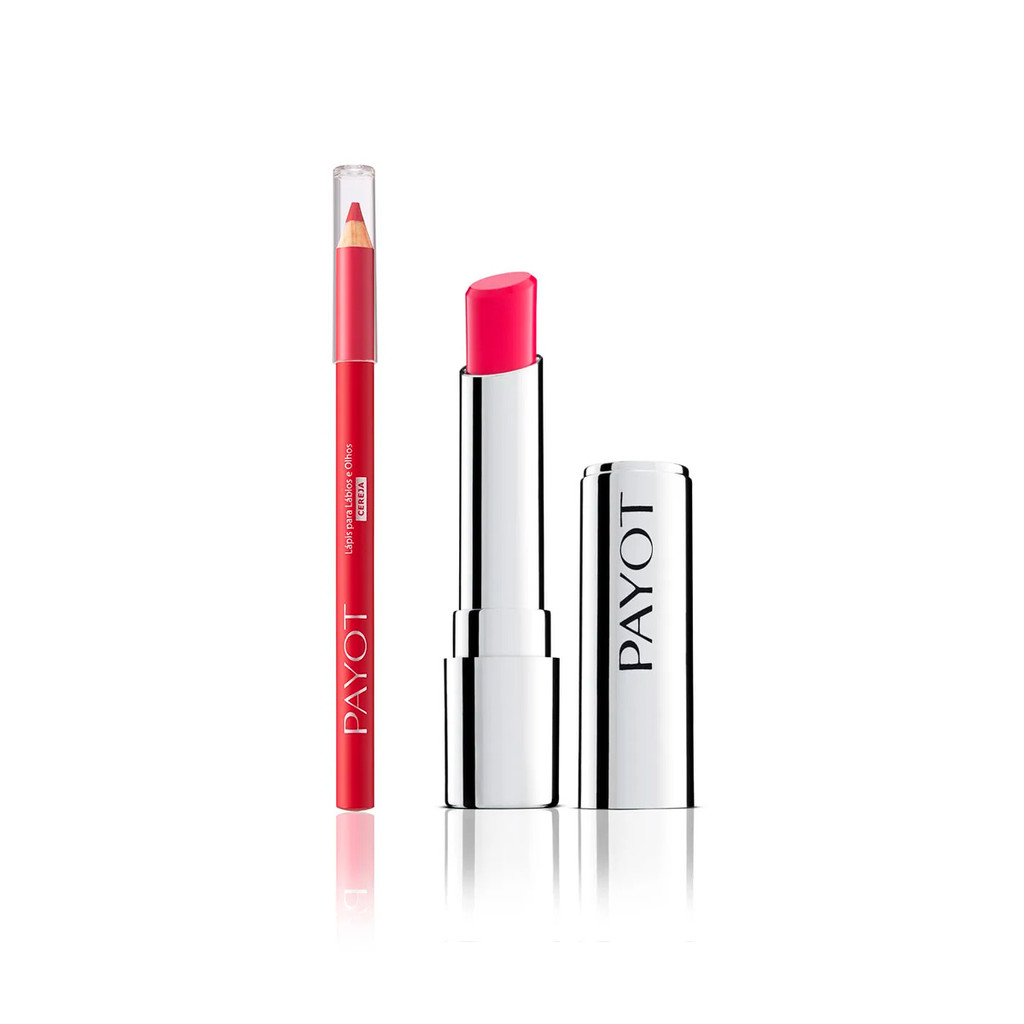 KIT LABIAL PAYOT - 11:  Batom CEREJA + Lápis CEREJA