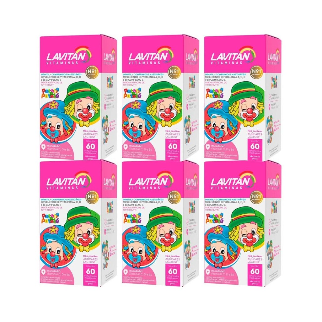 Kit Lavitan Kids Patati Patatá Tutti-Frutti C/ 6Un De 60 Cpr