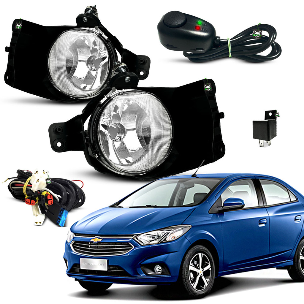 Kit Farol Auxiliar Milha Prisma 2013 2014 2015 2016 2017 2018 2019 Botao Colante - Spare Parts and Accessories for Vehicles