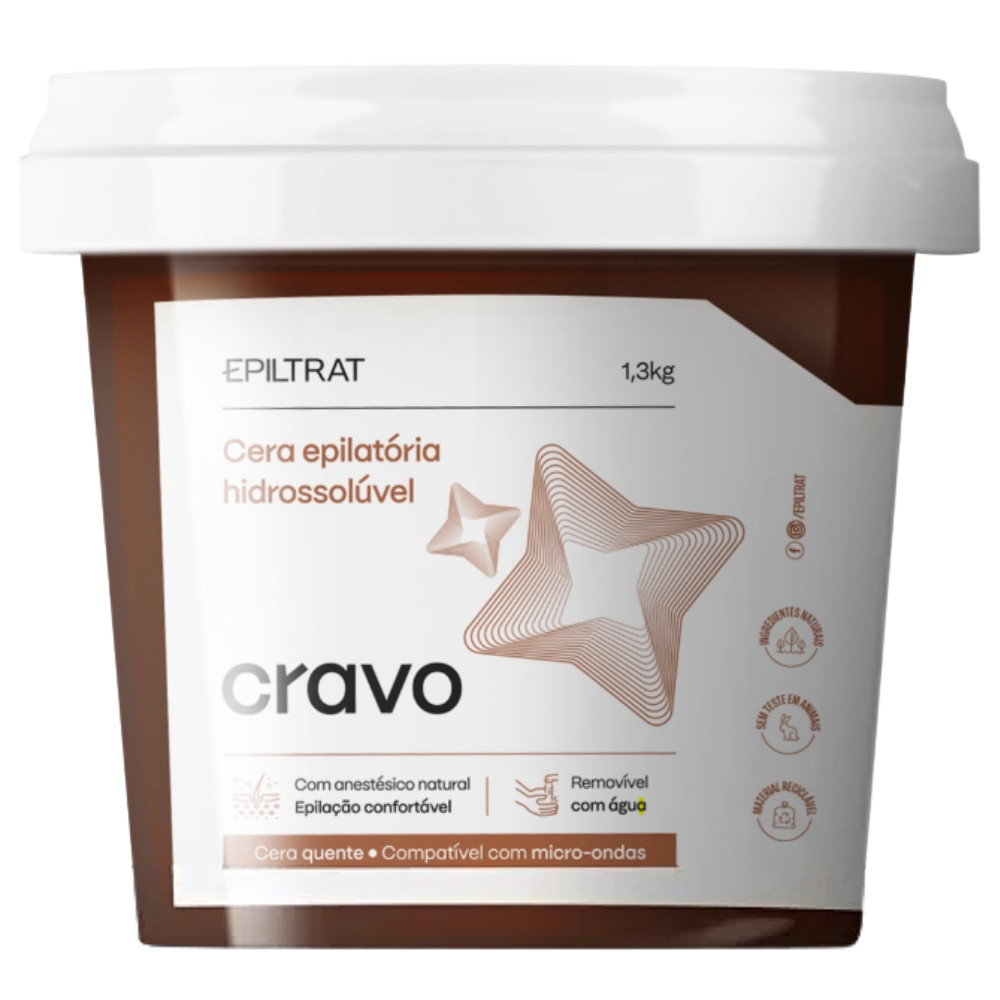 Cera Depilatória Cravo Hidrossolúvel Natural Labotrat 1,3Kg - Beauty