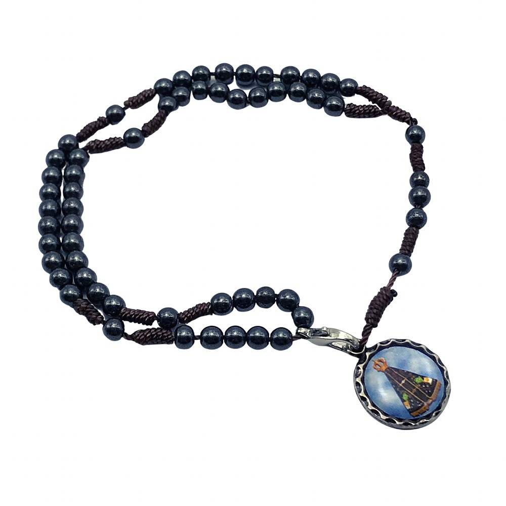 Pulseira Terço De Pulso Nossa Senhora Aparecida Hematita