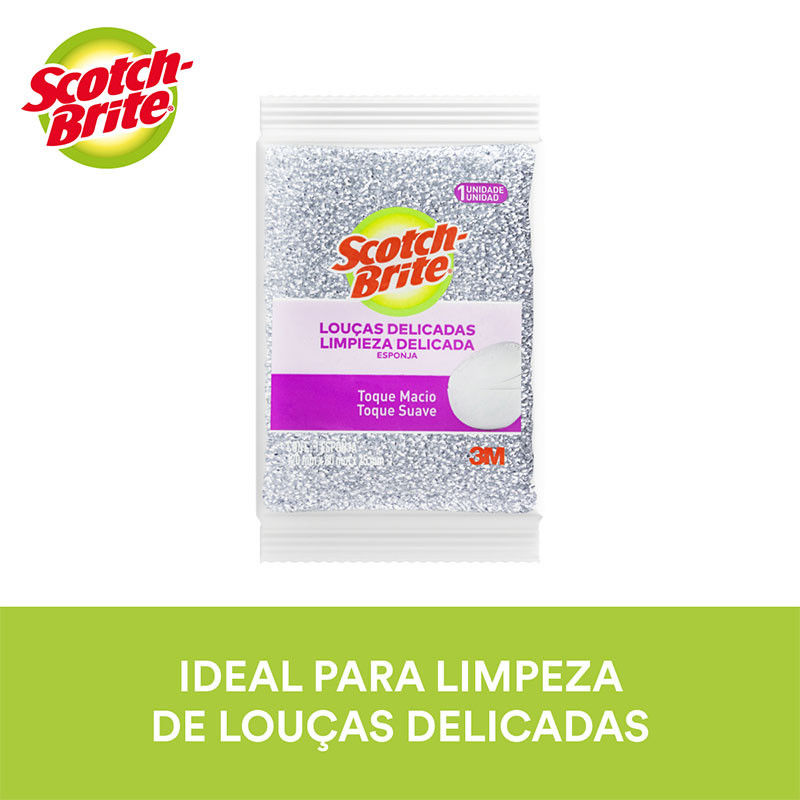 Detalhes do Esponja de limpeza prateada delicadas Scotch-Brite 3M