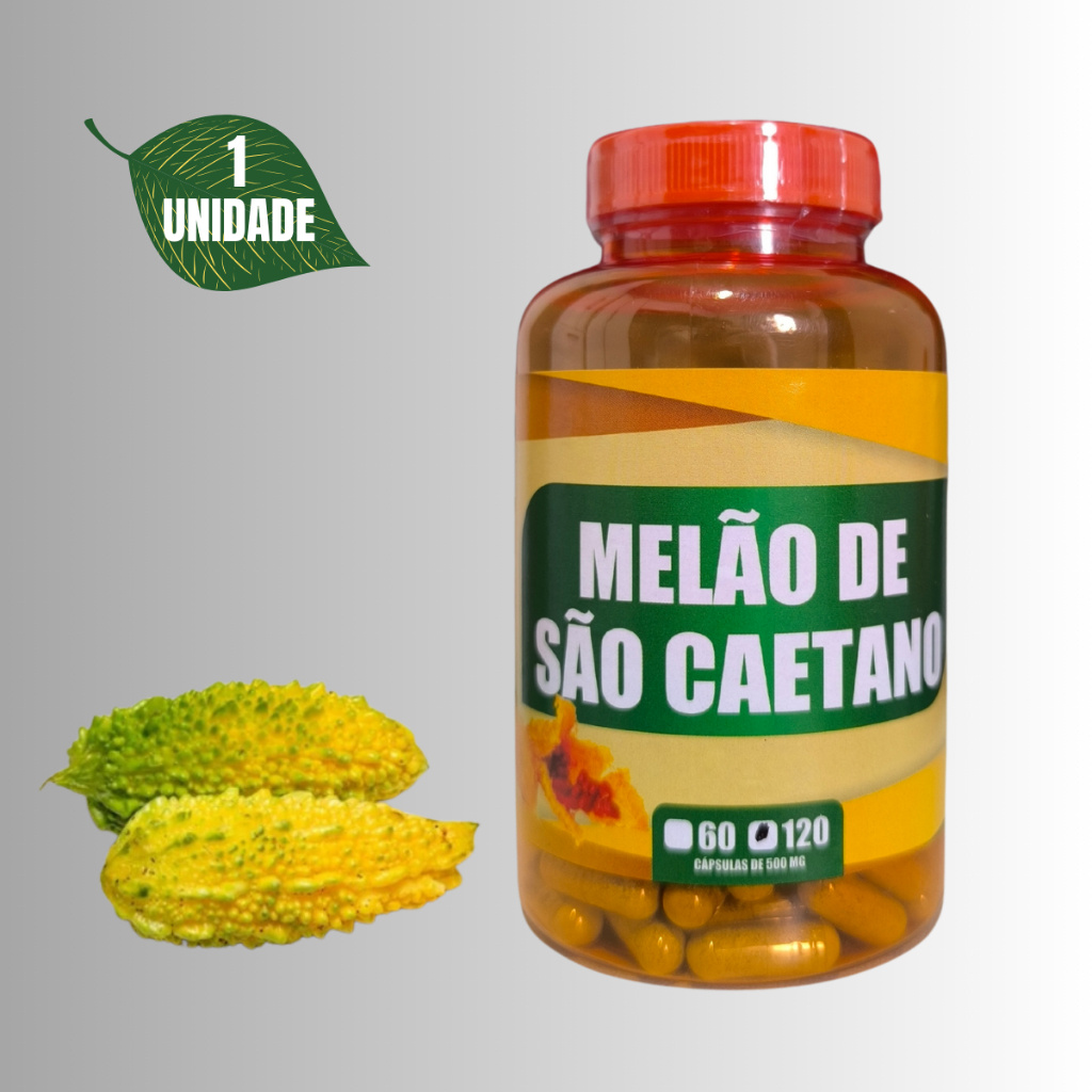 Melão de São Caetano 120 Cápsulas de 500 mg - Kits com 1, 2 e 3 Unidades