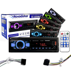 Rádio Automotivo USB 7 Cores Led 4 Canais 48w Cada Bluetooth 2 USB Carrega Celular Som Carro