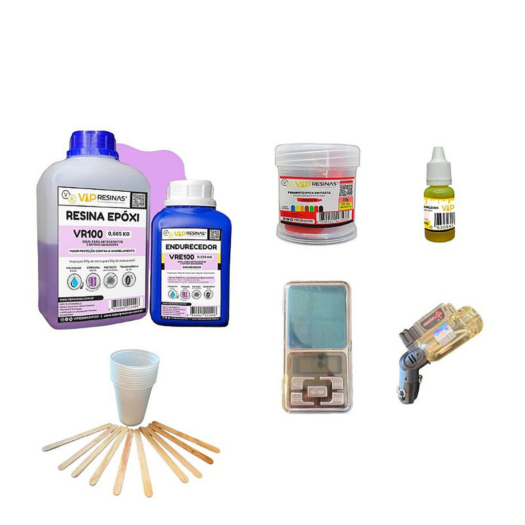 Kit Iniciante Materiais Essenciais P/ Resinagem Vip Resinas em Oferta na Shopee