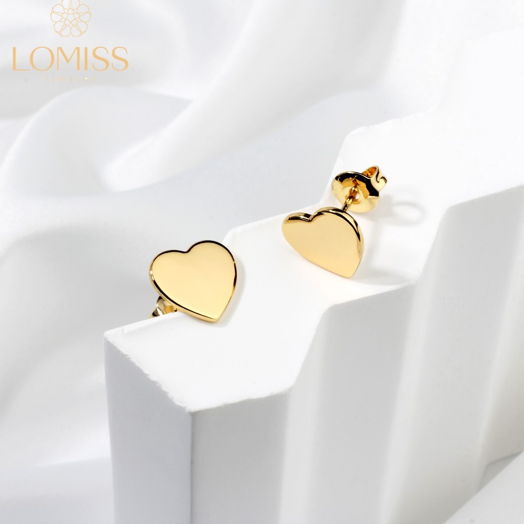 Brinco Delicado Elegante Antialérgico Coração Chapado Liso Folheado Ouro 18k a Platina Luxo em Oferta na Shopee