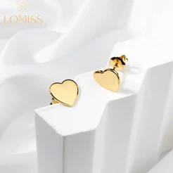 Brinco Delicado Elegante Antialérgico Coração Chapado Liso Folheado Ouro 18k a Platina Luxo