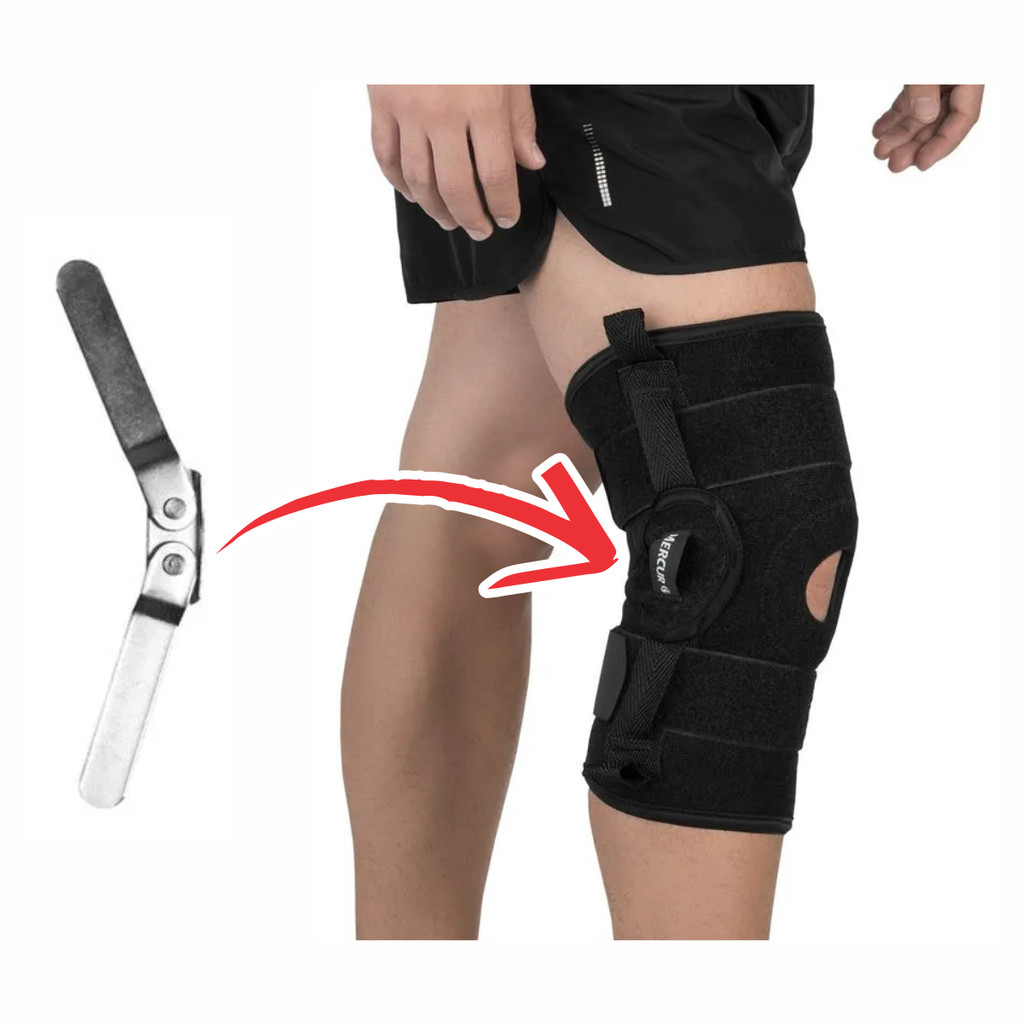 Joelheira Articulada Ortopédica Órtese C/ Dobradiças  Entorse Artrose Pós-Cirúrgico Neoprene Mercur