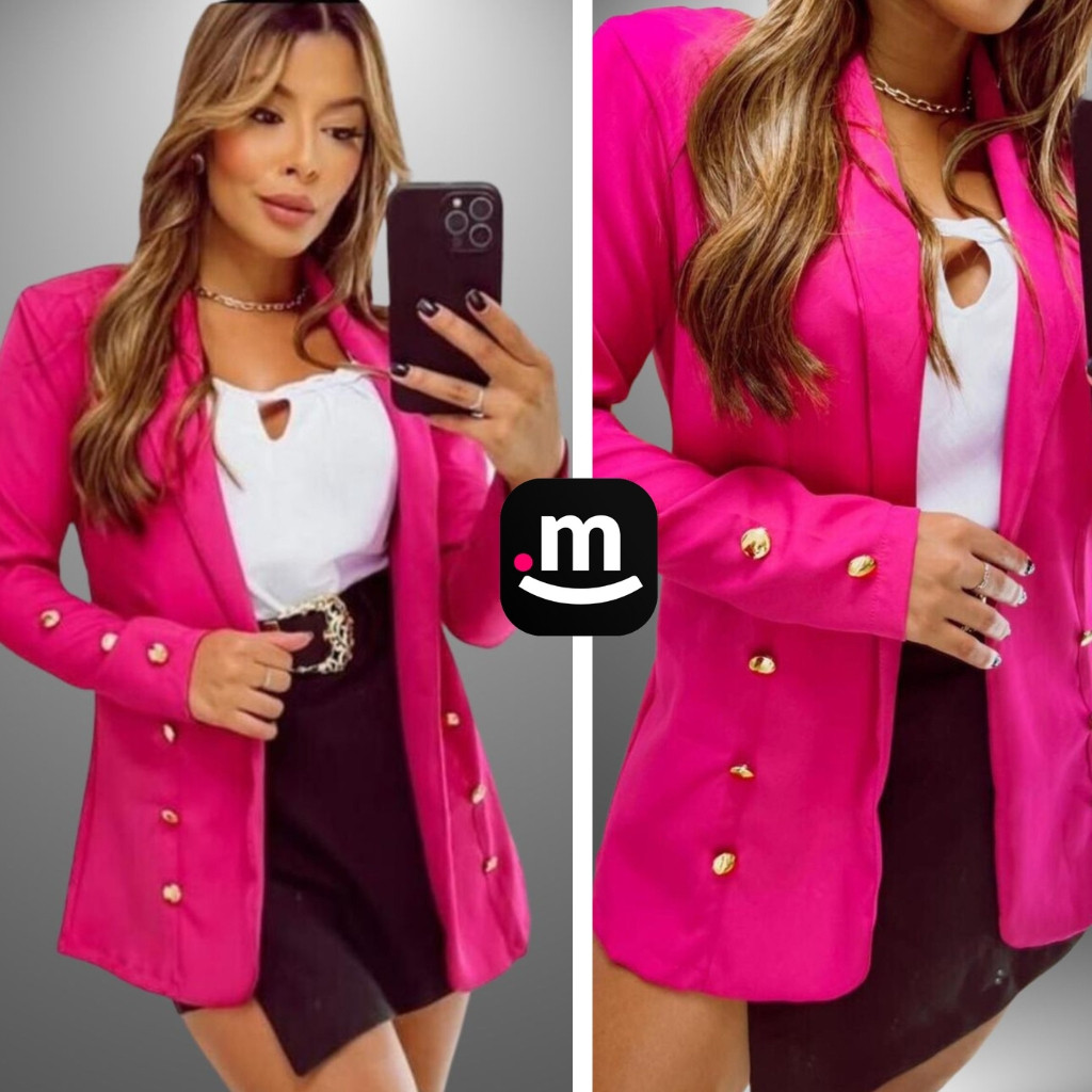 Mclube Blazer Virginia Alfaiataria Feminino Longo Sobretudo Social Luxo