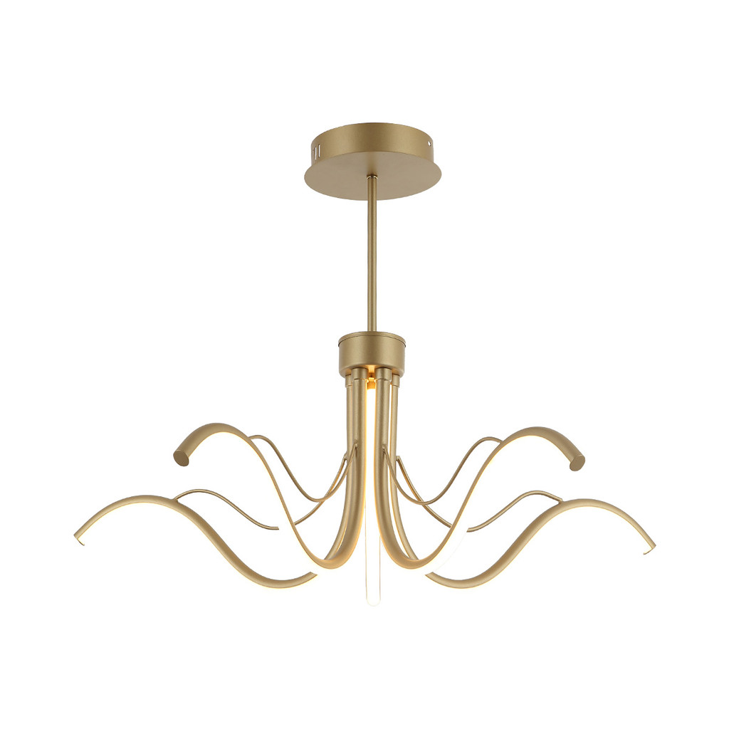 Lustre Pendente 52w 3 em 1 Led Liz 3000k/6500k Dourado Avant em Oferta na Shopee