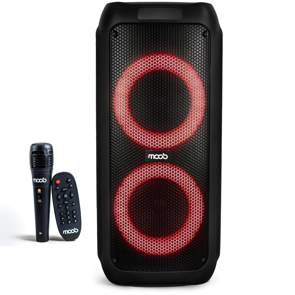 Caixa de Som Moob Fusion 400W Bluetooth TWS Iluminação em LED Com Dois Alto Falantes de 6,5" em Oferta na Shopee