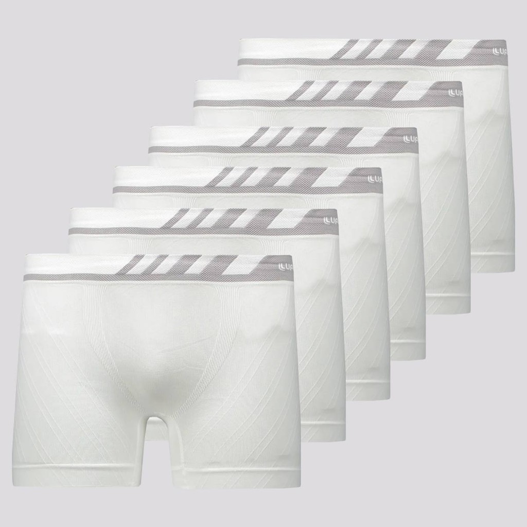 Kit 6 Cuecas Boxer Lupo Microfibra Branca em Oferta na Shopee