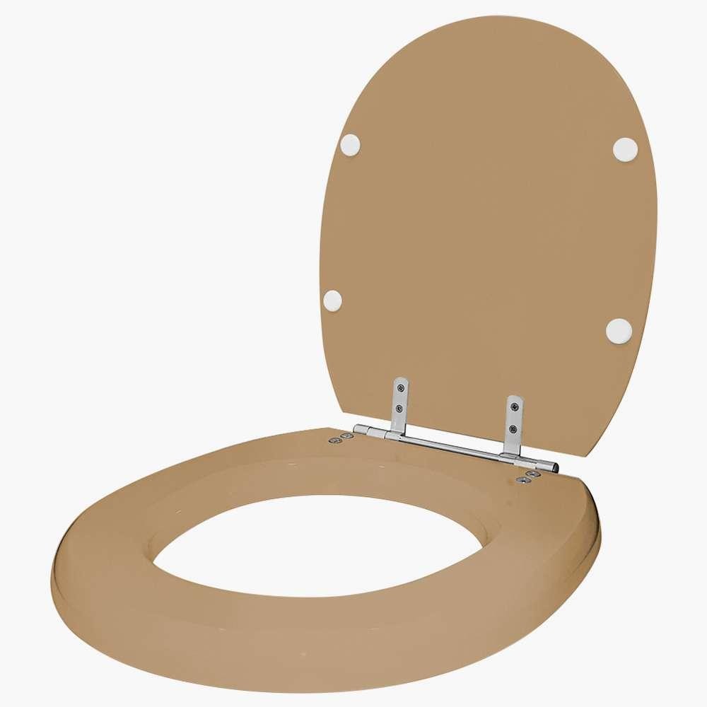 Assento Sanitario Poliester De Ville Bege Castor para Vaso Deca