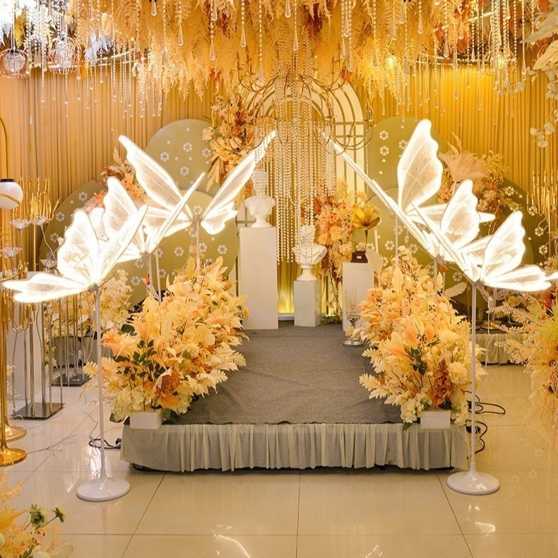 Borboletas de Led Iluminação e Decoração de Ambientes Luz Asas de Borboleta Jardim Casamento Festas