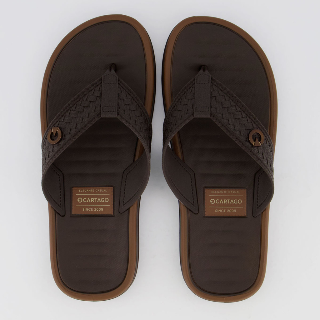 Chinelo Cartago Coimbra II Marrom em Oferta na Shopee