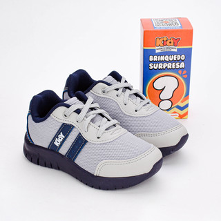 Tênis Infantil Menino Kidy Ultra Flex Com Brinquedo Surpresa Cinza Azul Marinho em Oferta na Shopee