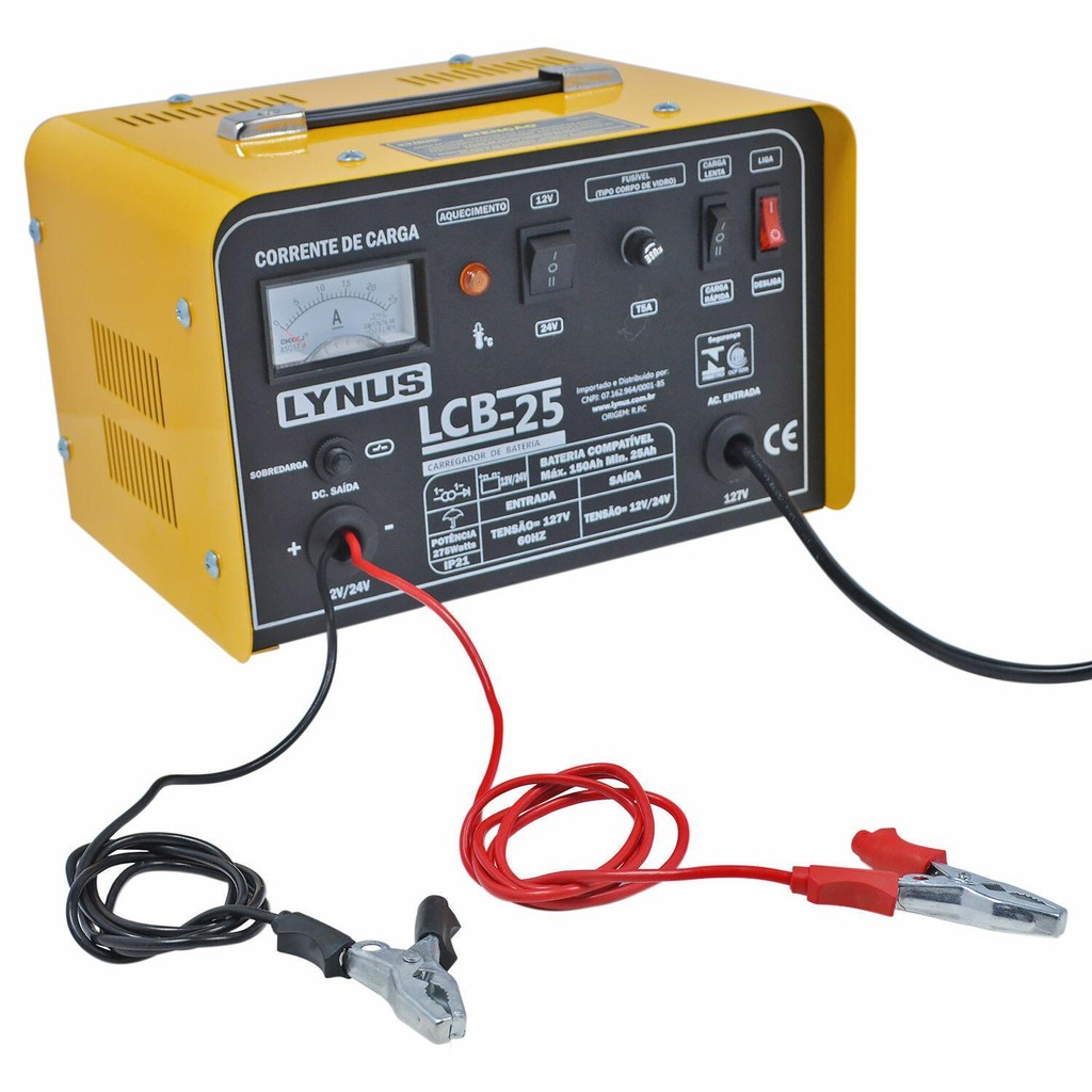 Carregador de Bateria 25A 25-150Ah 127V LCB-25 Lynus em Oferta na Shopee