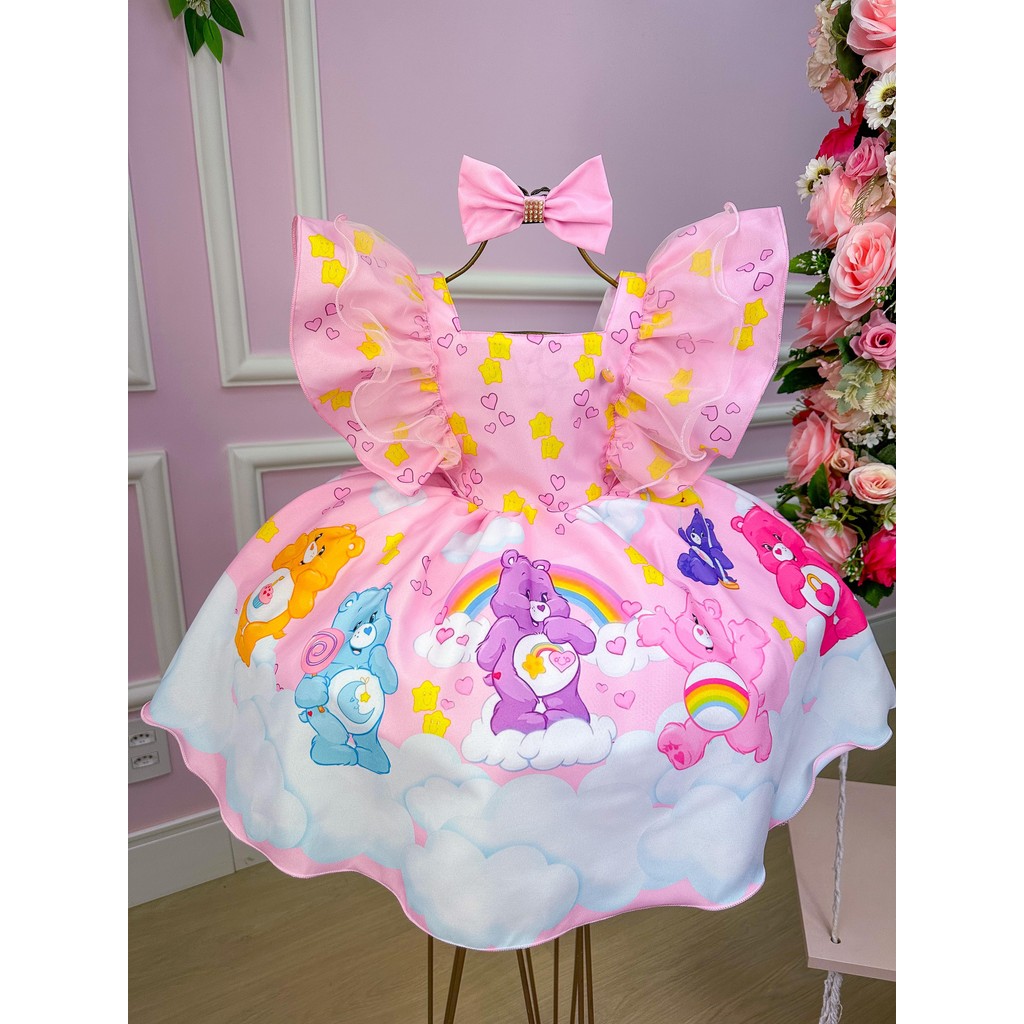 Vestido Ursinho Carinhosos Urso Infantil Kids Menina Temáticos em Oferta na Shopee