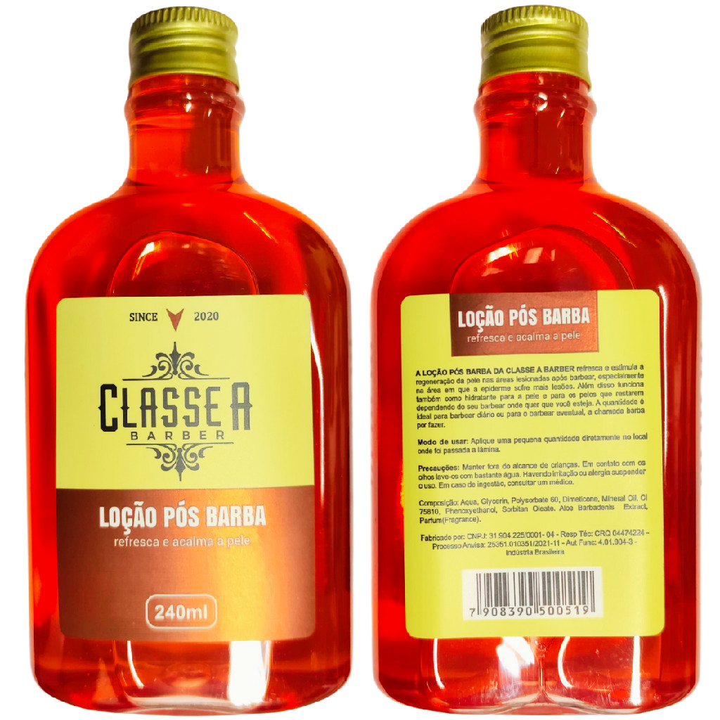 Loção Pós Barba Classe A 240ml Refrescante Cicatrizante Aromatizado