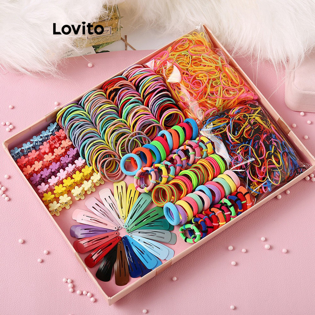 (Trendy) Lovito Laços De Cabelo Casuais Lisos Colorblock Estrela Laços De Cabelo Para Bebês E Crianças LNA90026 - Baby & Kids Fashion