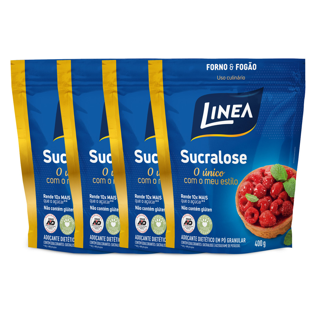 Kit 4 Adoçantes Culinários Sucralose Linea 400g em Oferta na Shopee