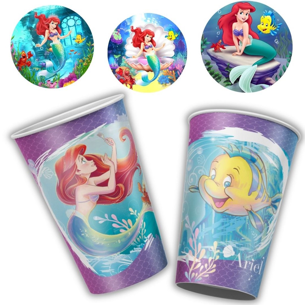 8 COPO PAPEL FESTA  ARIEL DISNEY  180ML REGINA em Oferta na Shopee