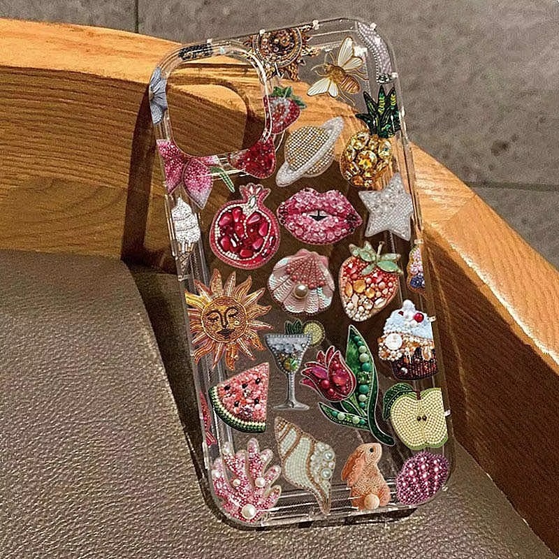 Frisado Romã Sol Caso De Telefone Para iPhone 16 15 14 13 12 11 Pro Max 16E XS X XR 7 8 15 16 Plus SE2 Claro Capa Macia em Oferta na Shopee