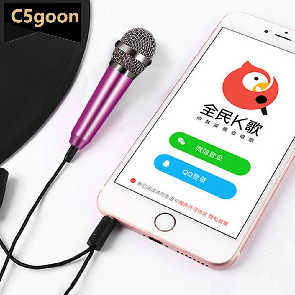 C5GOON Portátil 3.5mm Estéreo Estúdio Microfone KTV Karaokê Mini Para Telefone Inteligente PC Desktop De Áudio C5H8