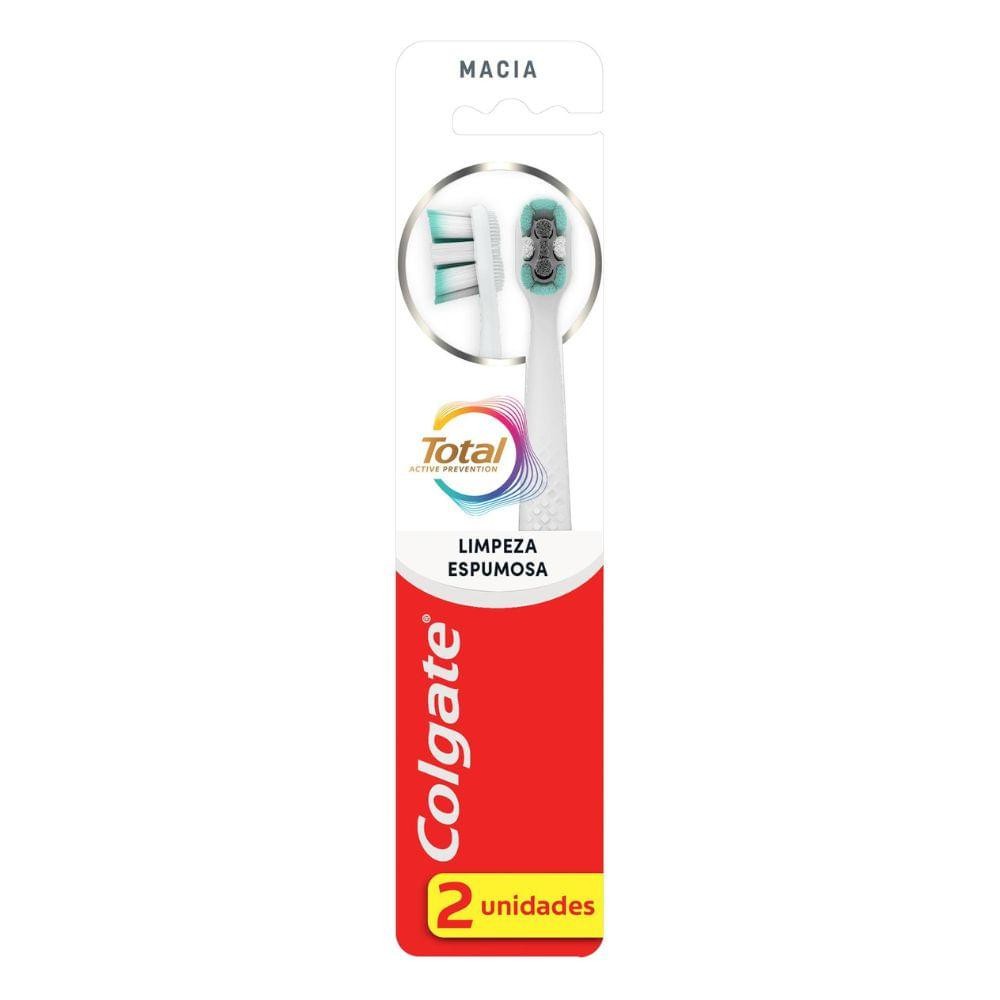 Escova De Dente Colgate Total Limpeza Espumosa 2 Unidades em Oferta na Shopee