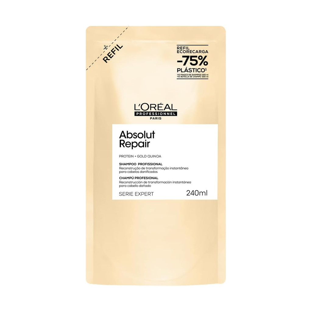 REFIL SHAMPOO ABSOLUT REPAIR LORÉAL PROFESSIONNEL SERIE EXPERT 240ML