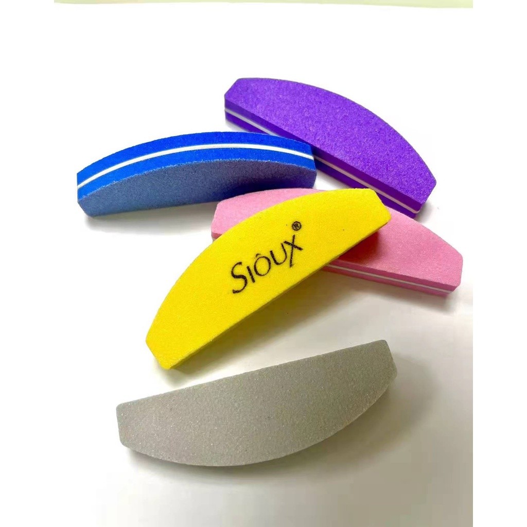 Kit 10 Mini Lixas Buffer Sioux ou Lisa para Unha Gel, Acrigel e Manicure