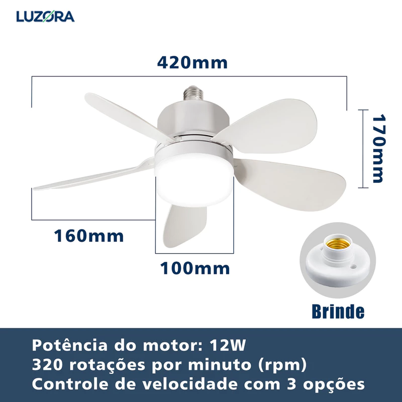 Ventilador de Teto com Luz LED Bivolt e Controle Remoto — foto 3