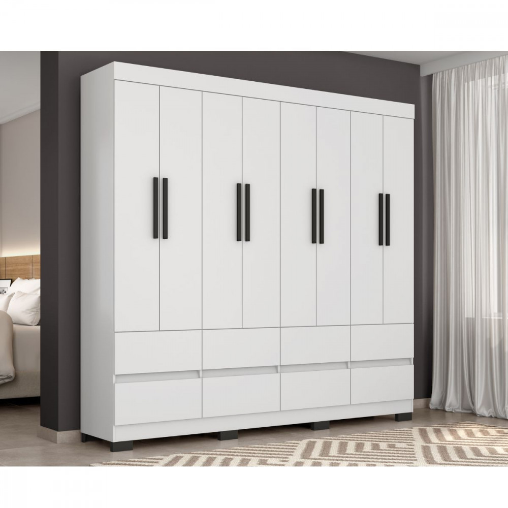 Guarda Roupa Esmeralda 8 Portas 8 Gavetas Sem Espelho Araplac em Oferta na Shopee