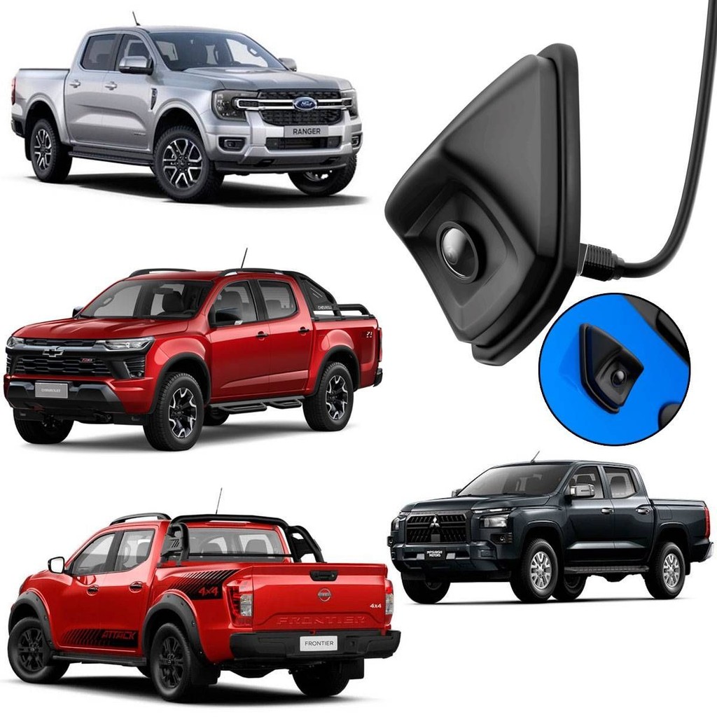 Câmera de Ré Universal Exclusiva Para Pickups Lente de Vídro Design Original FT-CAM-PKP