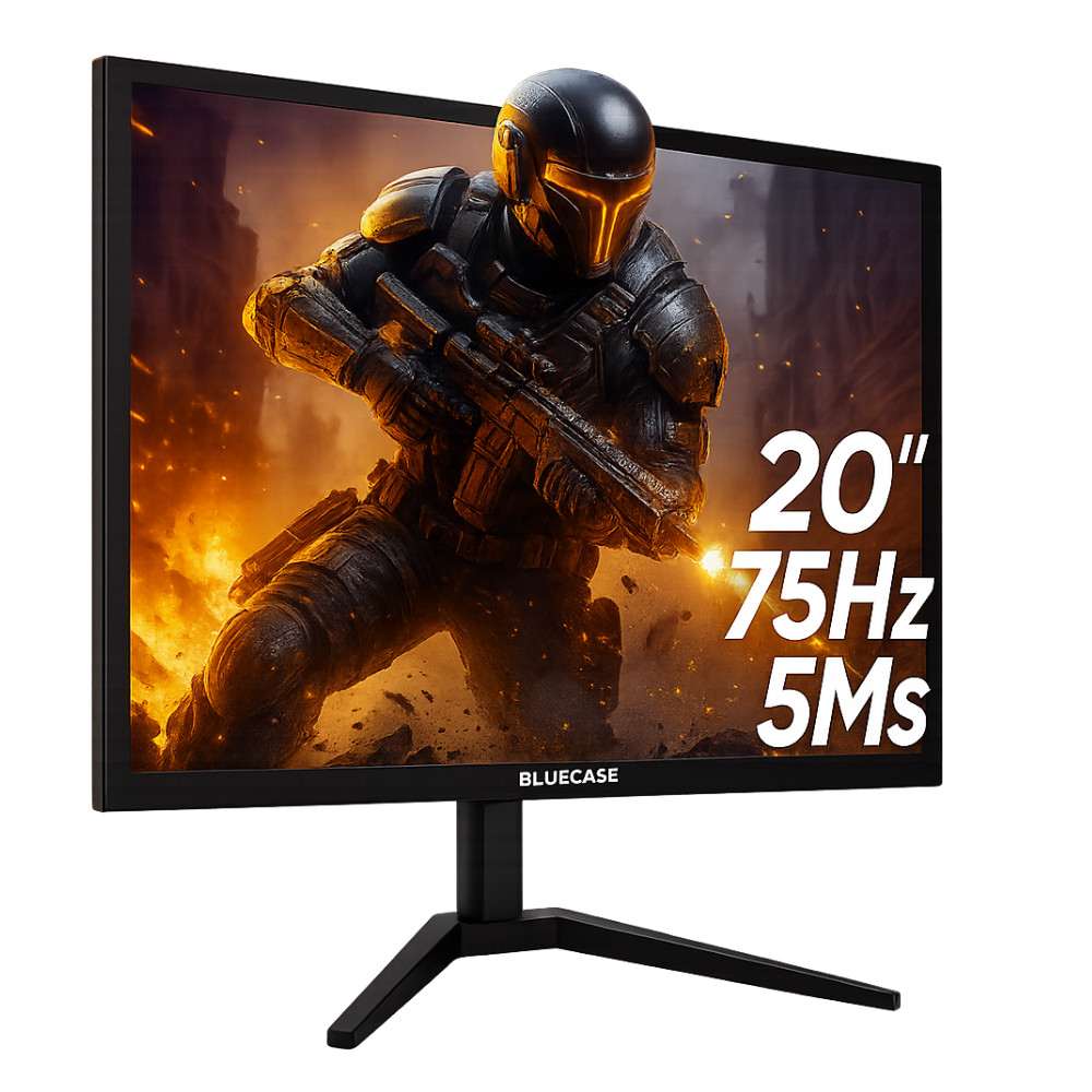 Monitor Gamer 20″ Bluecase BM20K4HVW LED HD+ 75Hz 5ms HDMI VGA VESA – Ideal para Jogos e Estudo