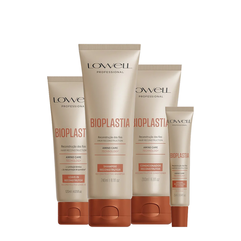 Kit Lowell Bioplastia Reconstrutor Home Care (4 produtos) em Oferta na Shopee
