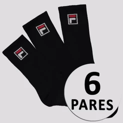 Kit Meia Fila Fbox 6 Pares Cano Alto Preto