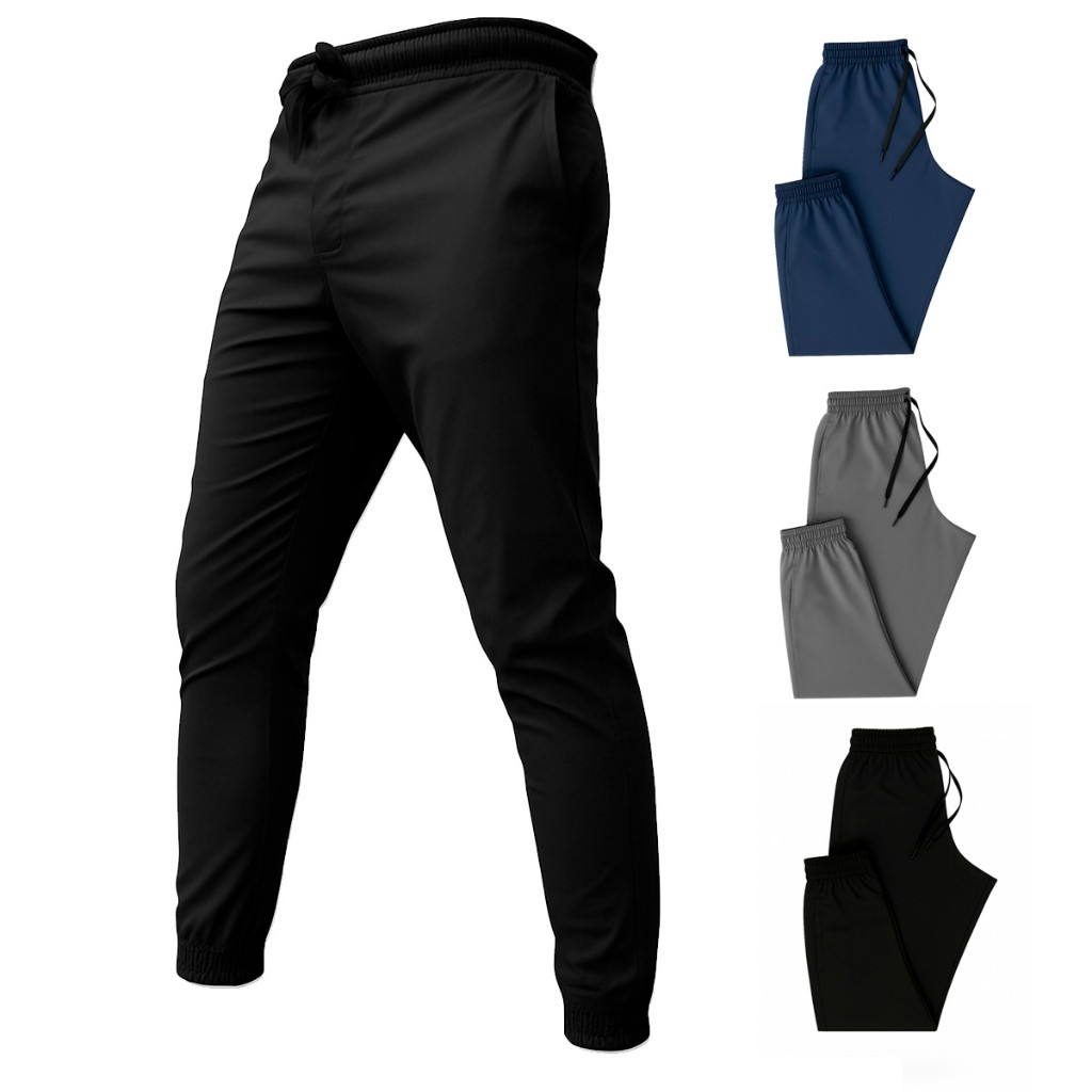 Calça Esportiva Preta Elastano Academia Treino Corrida Masculina Dry fit Pronta Entrega