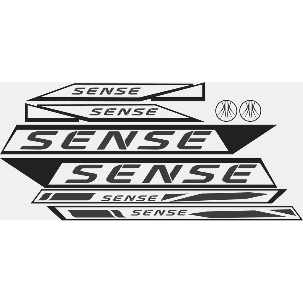 Kit 8 Adesivos para Bike Sense para Quadro de Bicicleta em Vinil de Qualidade Premium Branco v2