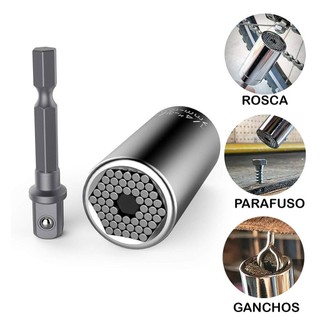 Chave Soquete De Boca Universal Com Adaptador 7MM A 19MM Multifuncional  Furadeira E Parafusadeira