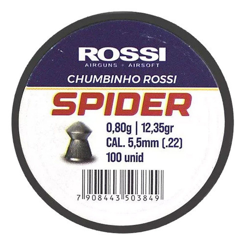 Chumbinho Spider 5.5mm 12,35gr 100un - Rossi em Oferta na Shopee