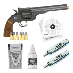 Combo Revólver Airgun Cowboy Co2 4.5mm Schofield - Rossi