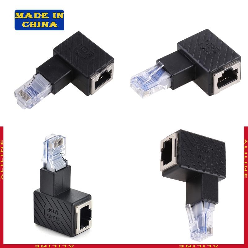90 Graus Rj45 Adaptador Ethernet Masculino Feminino LAN 8P8C Extensor