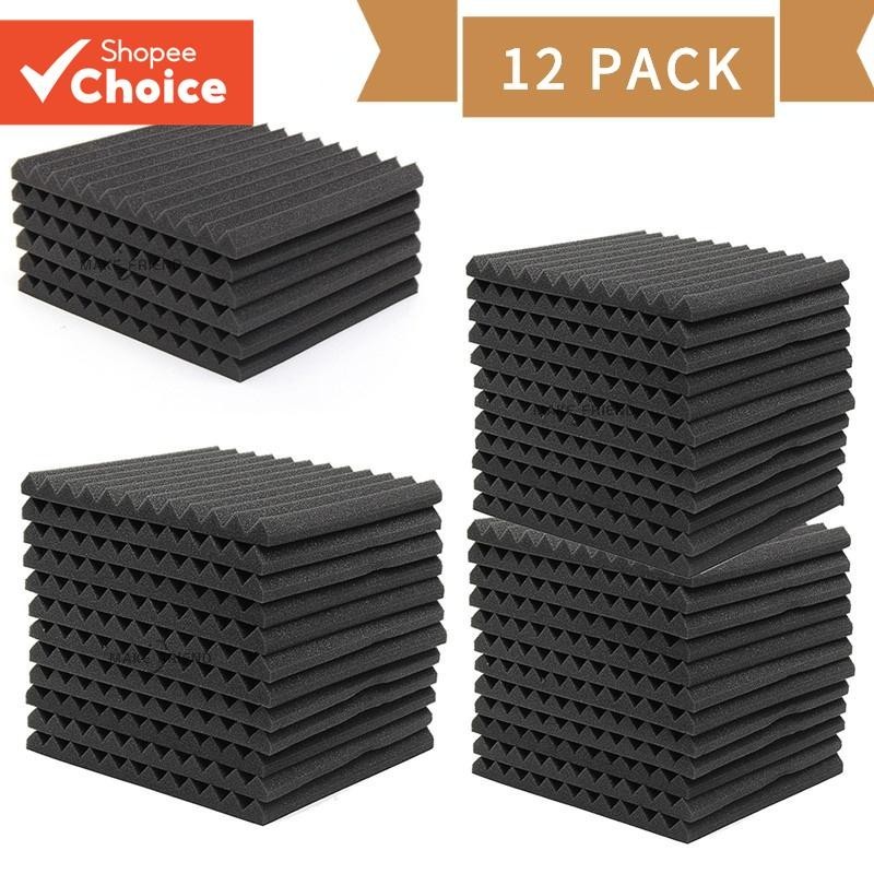 Promoção 12 Pacotes Estúdio Espuma Acústica Painel Isolamento Sonoro Absorção Parede em Oferta na Shopee