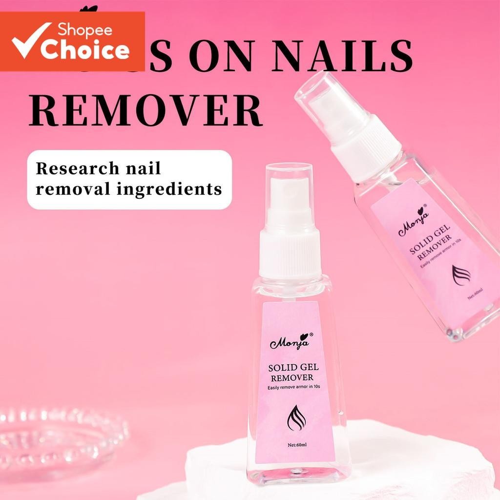 Monja 60/100ml Removedor De Cola Para Unhas Prensar Nas Transparente