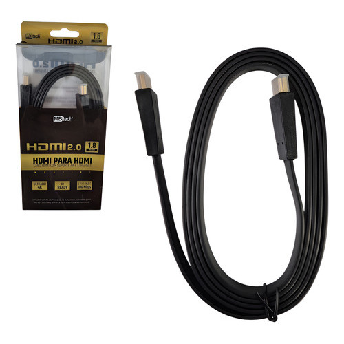 Cabo Hdmi P/ Hdmi 2.0 Ultra Hd 4k 3d Ready 1,8 Metro 100mbps