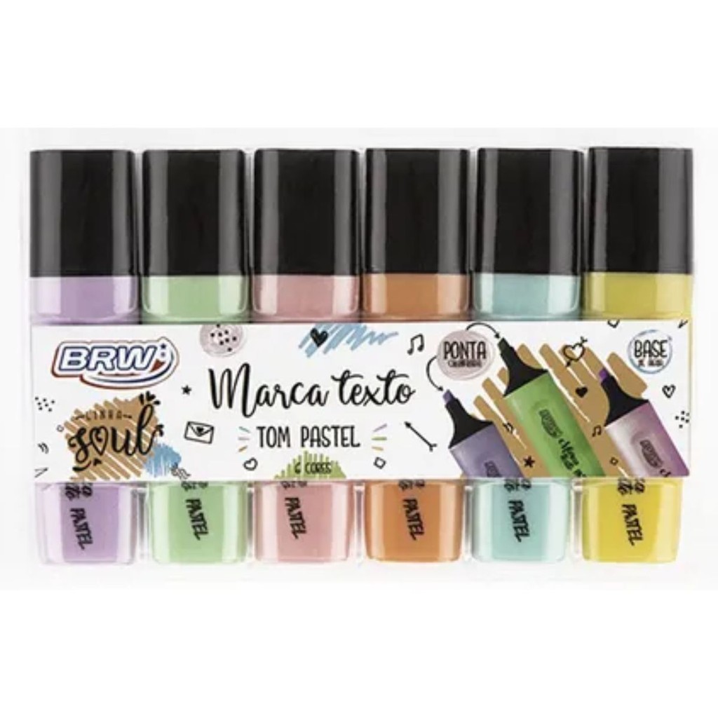 Kit 06 Marca Texto Tons Pasteis - BRW · foto 2