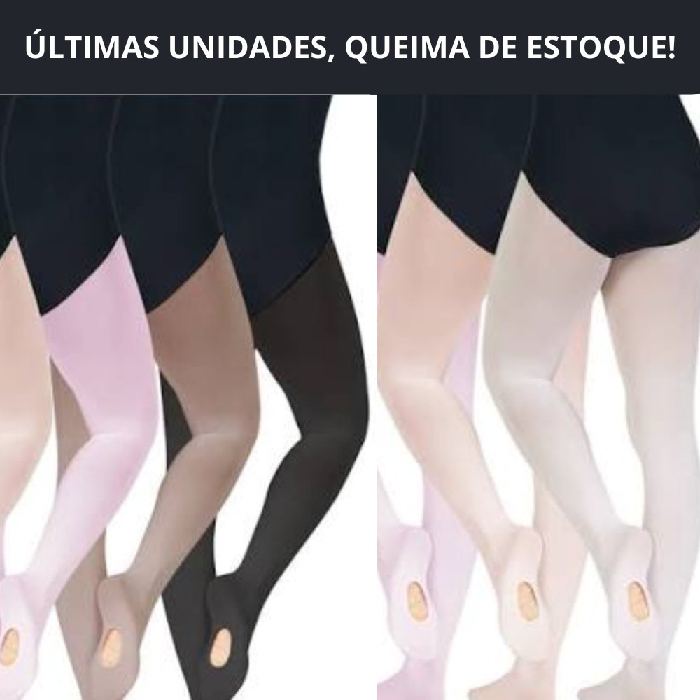 Meia Calça Ballet Fio 80 Suplex Conversível Durável  Adulto ou Infantil, Meia Calça de Ballet Confortável